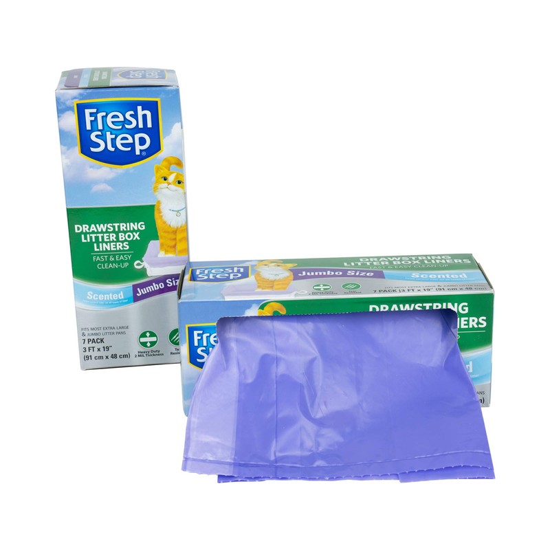 Fresh Step Drawstring Cat Litter Box Liners, Scented, Jumbo Size,
