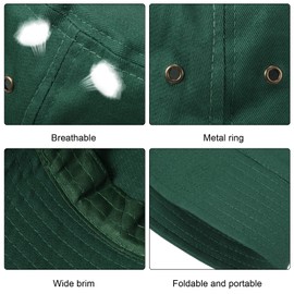 SATINIOR 4 Pieces Bucket Hat Sun Hat Packable Travel Hat Beach Fishing Hat for Men Women(Large)