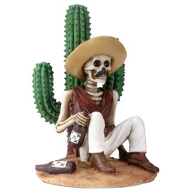 YTC 3.5 Inch Day of The Dead Boracho Sitting by A Cactus Figurine