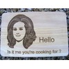 ADELE HELLO CHOPPING CUTTING CHEESE BOARD PLACE MAT ENGRAVED WOODEN