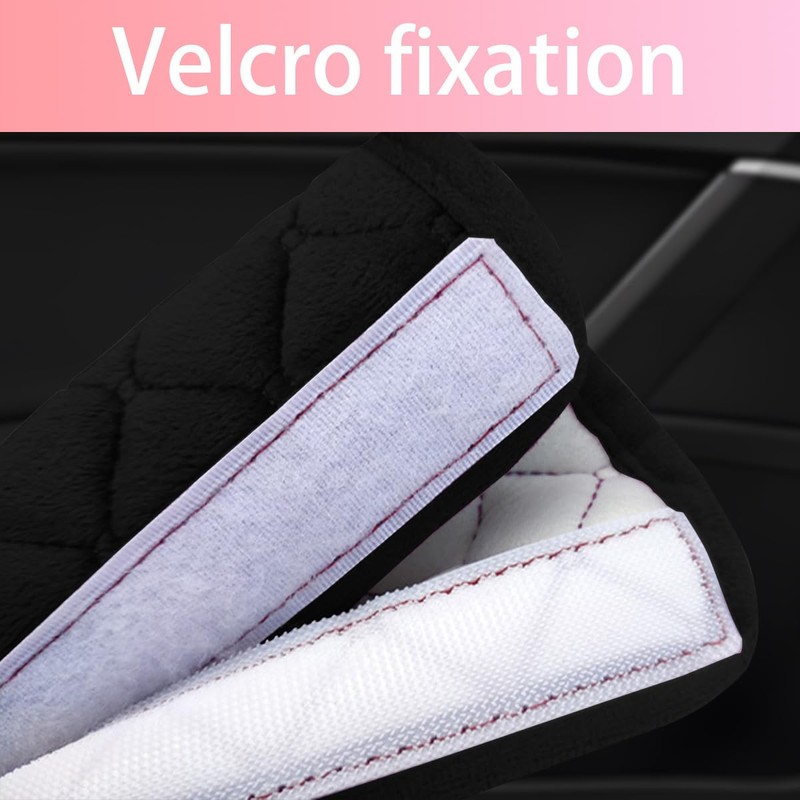 KHGUZ 2PCS Car Grab Handle Cover, Soft Velvet Vehicle Door