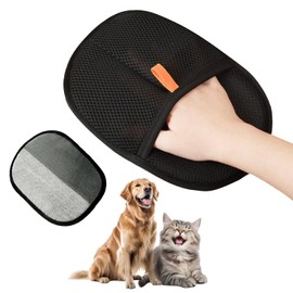 QQM 2025 Upgraded Pet Hair Removal Glove – Double-Sided, Reusable & Static Grooming Mitt for Cats & Dogs – Easily Remove Fur from Furniture, Couch, Carpet & Clothes