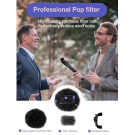 YOUSHARES Windscreen for DJI Mic Mini, Mic Mini Covers, Microphone Furry Wind Muff for DJI Mini Mic Effectively Reduces Wind Noise and Keeps Your Sound Clear (2-Packs, Black)