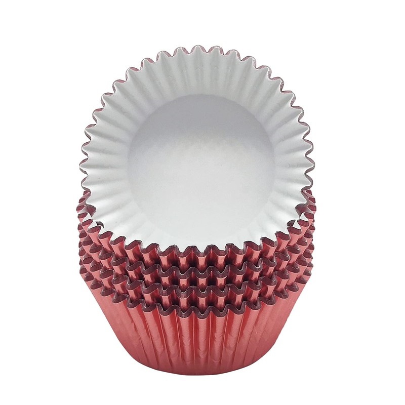 Mombake Standard Rose Gold Foil Cupcake Cases Liners Muffin Baking