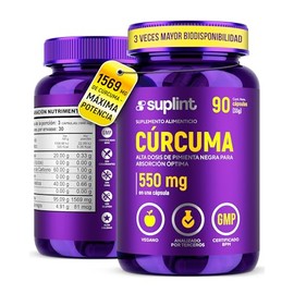 Crcuma con Pimienta Negra 1569 mg por Porcin  Suplemento Alimenticio Vegano, Sin OGM y Sin Gluten  60 Cpsulas  Ingredientes Naturales  Frmula Diaria  