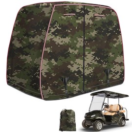 EZGO, Club Car, Yamaha Golf Cart Covers - 420D Oxford, Waterproof, Windproof, Dustproof - 2/4 Passenger Camouflage