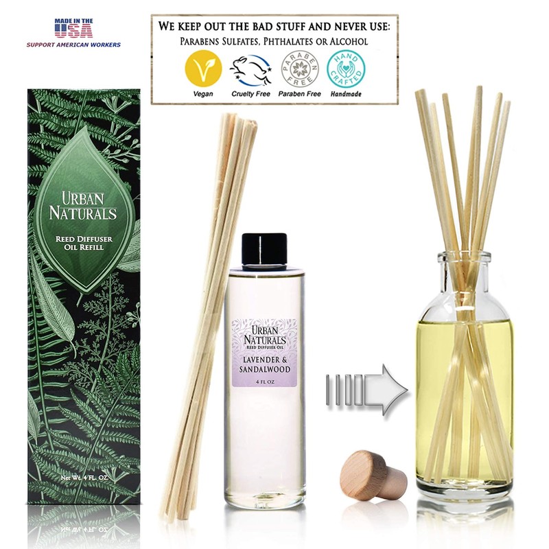 Urban Naturals Lavender & Sandalwood Scented Oil Reed Diffuser Refill