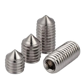 10 Pcs Stainless Steel Mixed Metric Thread Cone Point Grub Screws Hex Socket Grub Screws (M6x20mm)