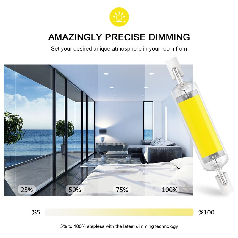 78mm 10W R7S LED COB Light Bulb 100W Equivalent T3