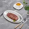 25X15 cm Thick Stainless Steel Dinner Plate 2-Piece Set, Egg-Shaped