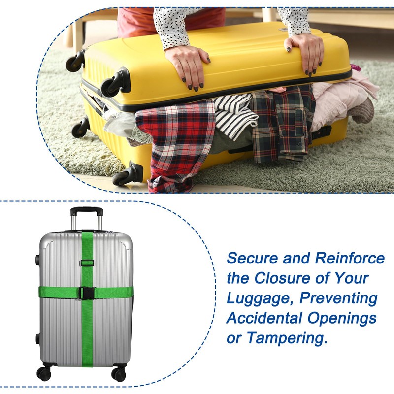 sourcing map 2" x 6.5' Luggage Strap Polyester Adjustable Suitcase