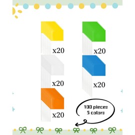 100 Pack 4.92"x3.81" Marking Flags with 15.3" Steel Pole Coloured Yard Markers Flag Landscape Flags Sprinkler Flags Dog Fence Flags for Yard Lawn Fence Landscaping Marking Works Distance Measuring PVC