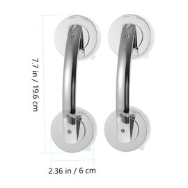 Housoutil 2 Pcs Portable Bathroom Suction Handle Bars Silver Grab Rails for Safety Non Slip Bathroom Suction Handles for Seniors and Disabled Easy Installation Shower Grab Bars