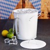 bar@drinkstuff Galvanised Steel Insulated Ice Bucket White - Metal Party