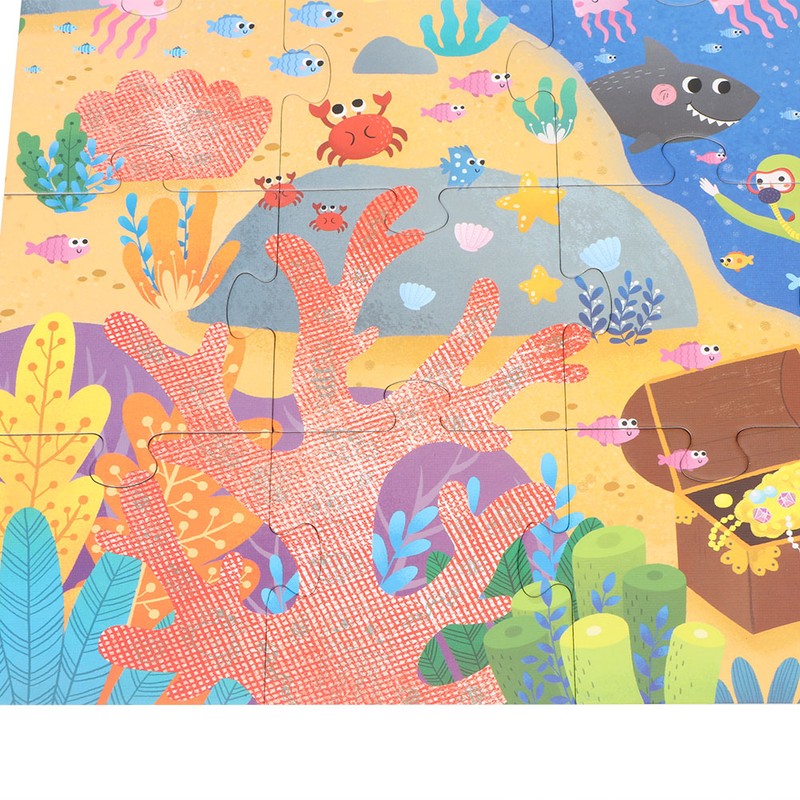 Cartoon Ocean Forest Puzzle Building Blocks Educational Toy Set with
