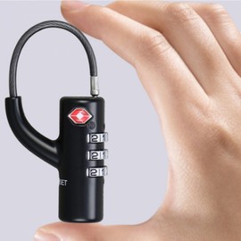 TSA Approved Wire Cable Luggage Lock - Travel Anti-Theft for Suitcases Black Lock