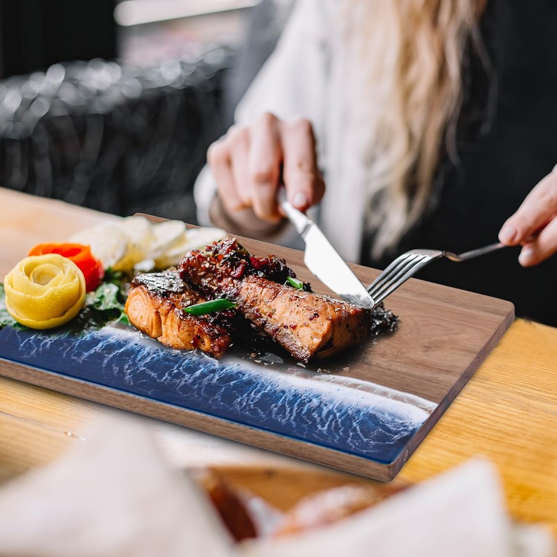 gzcmxh Resin Cutting Board, Handmade Charcuterie Board with Wave Pattern