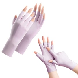 Umeloeo Women's UV Protection Gloves, UPF 50+, Cooling Sensation, Mesh Ventilation Design, Sun Protection Gloves, Thin, For Work or School Commutes, Bicycle, Driving, 2 Fingers, Touch Panel