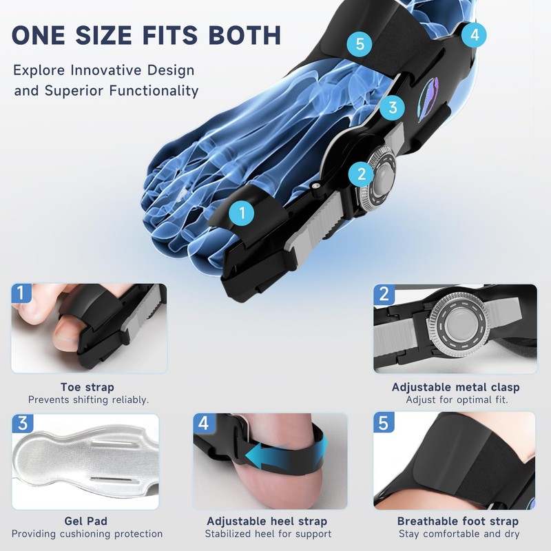 HUQKIYA Bunion Corrector for Women & Men, Orthopedic Bunion Splint