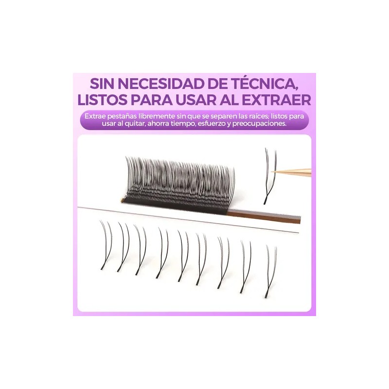 Itntfn U-shaped Blister Extensión De Pestañas Pre Armadas Volumen 0.07
