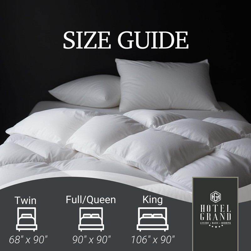 Hotel Grand Luxury White Goose Feather Down Fiber Comforter Full
