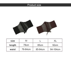 HSAJS Women's Elastic Corset Women Tied Waspie Belt Lace-Up Corset Elastic Wide Tied Waist Belt Waist Belt for Women Retro Belt for Dress Y2k Belt, black