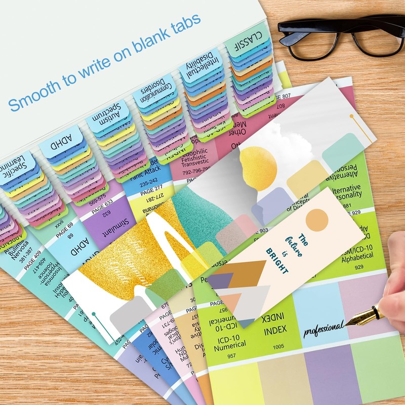 Index Tabs for DSM-5-TR, 94 Printed DSM-V-TR Tabs with Blank