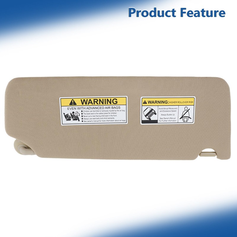 Silscvtt Beige Sun Visor Driver Side with Mirror and Light