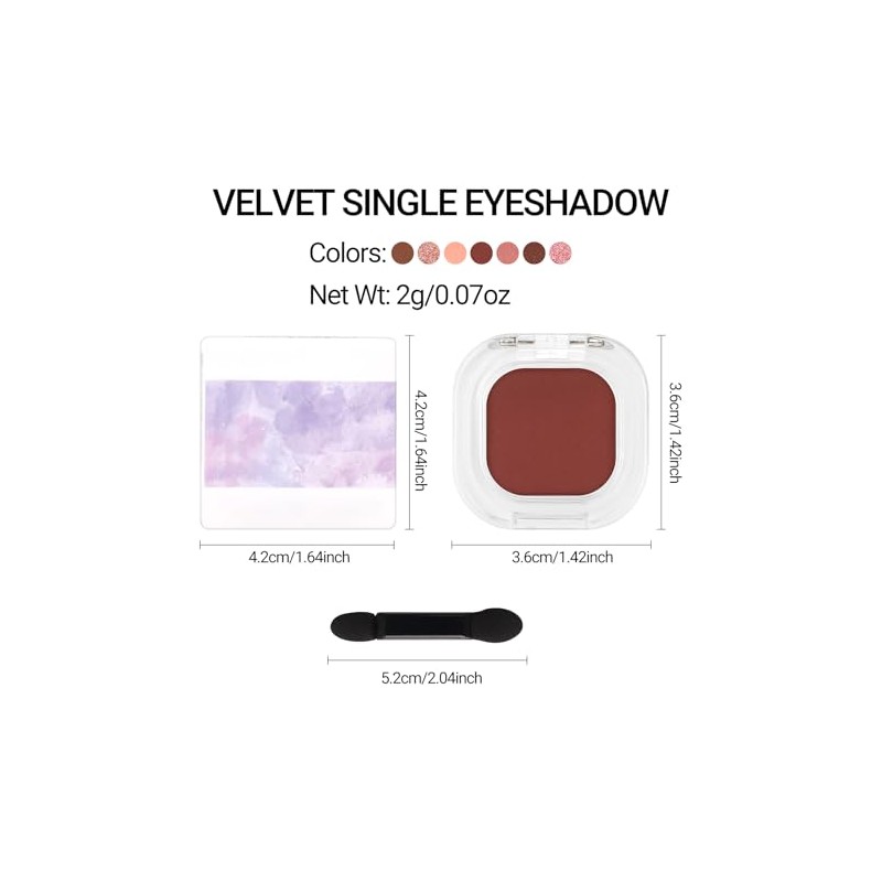 Erinde Monocromo Sombras Para Ojos Matte, Resistente al Agua, E05