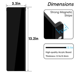 Lumanman Magnetic Monitor Memo Board, Acrylic Message Reminder Board for Moniter Side, Office Desk Accessories for Women Men, Computer Sticky Note Holder Home Office Memo Holder, Black, XL