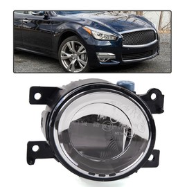 G-PLUS Front Bumper Mounted Fog Light Assembly Replacement For 2015-2017 Infiniti Q50 QX50 QX60 QX80 Driving Lamps Left Driver Side w/Bulbs LED Type Replacement 261554GA0A