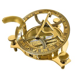 THORINSTRUMENTS (with device) 5" Real Simple A Handtooled Handcrafted Brass Sundial Compass
