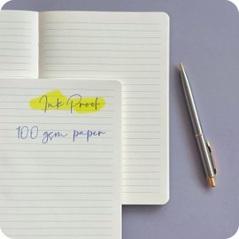 le vent Set of 2 Lined Bound Notebooks A5 – Each 200 Lay Flat Pages – 5x8 Hardcover Journal Refills – Fountain Pen Friendly 100 gsm Paper – 100% Recycled Notebook