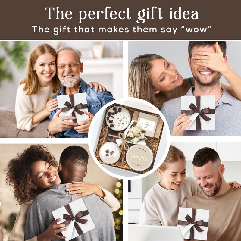 LaurGifts Birthday Gift for Women Coffee Scented Basket Set Box
