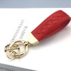 FDEETY Genuine Leather Car Keyring Sheepskin Hand Braided Car Keychain