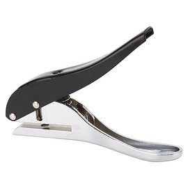 Fafeicy Perforadora de un solo orificio de alta resistencia, perforadora manual totalmente metálica, perfora 25 hojas, orificio redondo de 6 mm, ideal