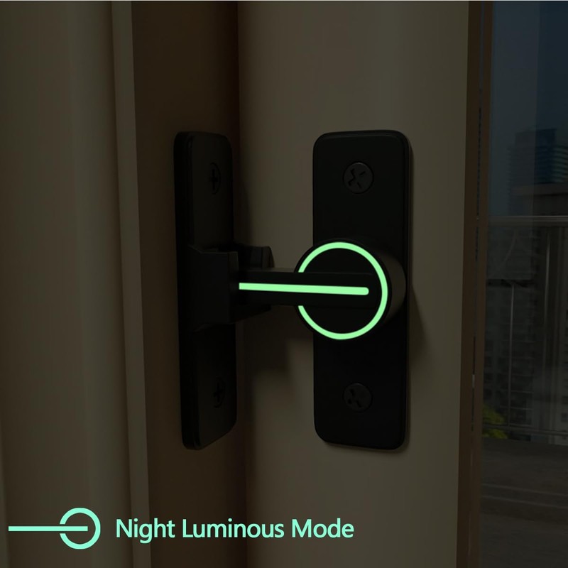 Wocoe Barn Door Latches,Black(Luminous) 90 Degree Gate Lock,Flip Gate Latches