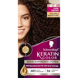 Schwarzkopf Schwarzkopf Keratin Color, Color & Moisture Permanent Hair Color Cream, 4.2 Dark Brown