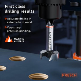 Presch Forstner Drill Bit Ø 30mm - drill bit for wood with high-precision centering point for perfect round holes - Reliable performance with optimized longevity