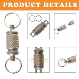 Llavero giratorio de liberación rápida de titanio, llavero desmontable de alta resistencia, accesorios para hombres y mujeres, plateado, No