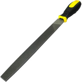 AERZETIX - C45965 - Flat metal sharpening file made of fine steel - Length 250 mm - Hand finishing tools for metal shaping - File/smoothing/roughening/polishing/mechanical - Bi-material handle