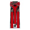 CTM® Men's Plaid Print Bow Tie with Solid Suspender Set,