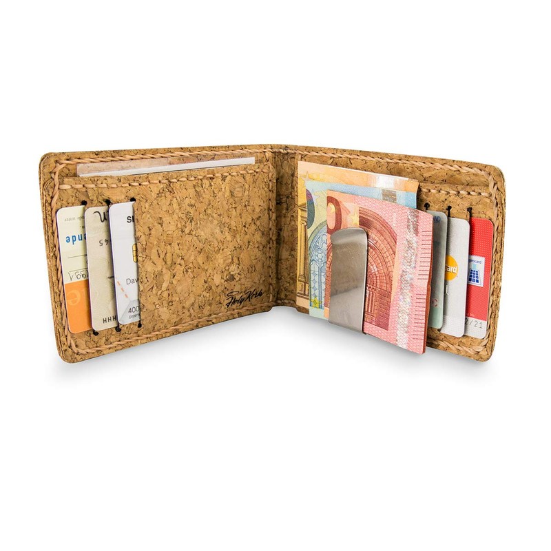 HolyKork Slim Vegan Cork Wallet, 5 Card Slots, Coin Pocket