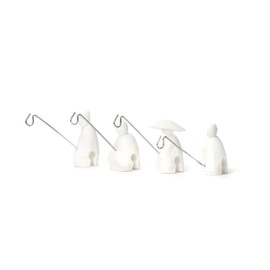 Kikkerland Teabag Holder, Plastic, White 10.2 x 12.2 x 3 cm