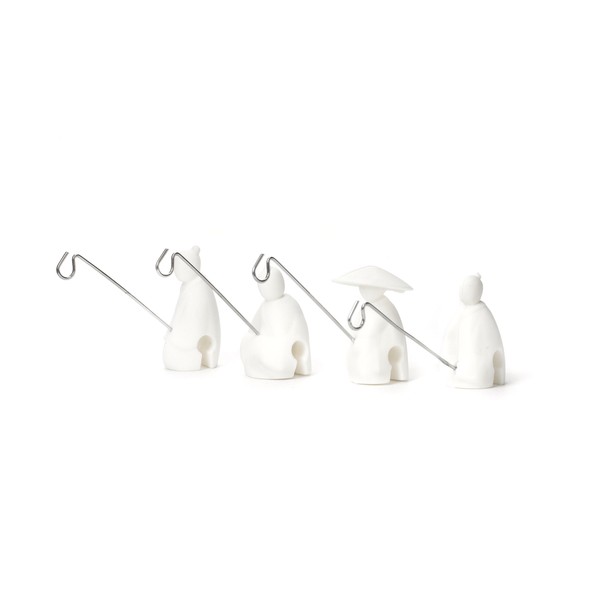 Kikkerland Teabag Holder, Plastic, White 10.2 x 12.2 x 3 cm