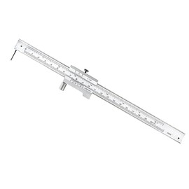 Vernier Caliper, 0-200mm Stainless Steel Micrometer with Double Scale, mm/Inch/Fraction Conversion, Stainless Steel, Parallel Marking Gauge, and Cleaning Cloth