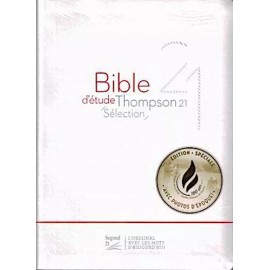 French Thompson Chain Bible, Segond 21, La Sainte Bible White Imitation Leather