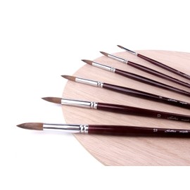 Artist Paint Brushes-Superior Sable Watercolour Brushes Round Point Tip Paint Brush Set for Watercolor Acrylic Painting Supplies