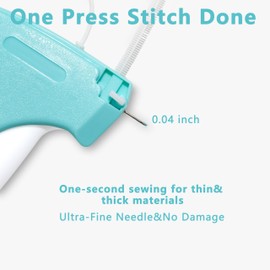 Epritliber Stitch Gun for Clothes,Tagging Gun for Clothing,Stitchy Micro Stitch for Clothes,Quick Clothing Fixer,Handheld Mini Stitch Sewing gun: 6 Needle, 2000 Fasteners(Black+White) -Blue