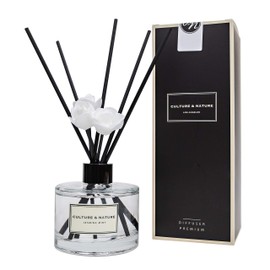 CULTURE & NATURE Reed Diffuser Set 6.7oz (200ml) Jasmine Mint Scented Diffuser with Sticks Home Fragrance Reed Diffuser for Bathroom Shelf Decor